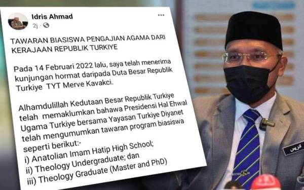Tangkap layar Facebook Idris pada Ahad