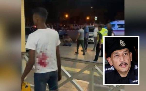 Tangkap layar video tular kekecohan yang berlaku di pekarangan Jabatan Kecemasan HRPB Ipoh. (Gambar kecil: Mior Faridalathrash)