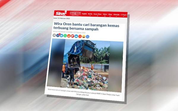Sinar Harian pada Isnin melaporkan seorang wanita yang kehilangan barang kemasnya kerana dibuang secara tidak sengaja ke dalam tong sampah bernasib baik apabila ia berjaya ditemui semula oleh pekerja Majlis Bandaraya Seberang Perai (MBSP), pada Ahad.