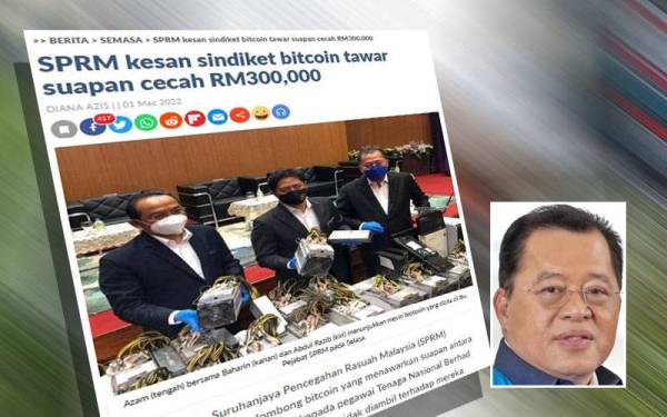 Laporan Sinar Harian pada Selasa. (Gambar kecil: Ir Baharin Din)