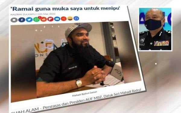 Laporan Sinar Harian pada Selasa. (Gambar kecil: Mohd Kamaruddin)