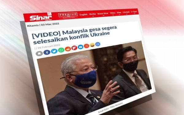 Pada Sabtu Sinar Harian melaporkan, Malaysia menggesa semua pihak yang terlibat supaya segera menyelesaikan konflik yang berlaku di Ukraine agar dapat mengurangkan dan mencegah kehilangan nyawa serta kemusnahan.