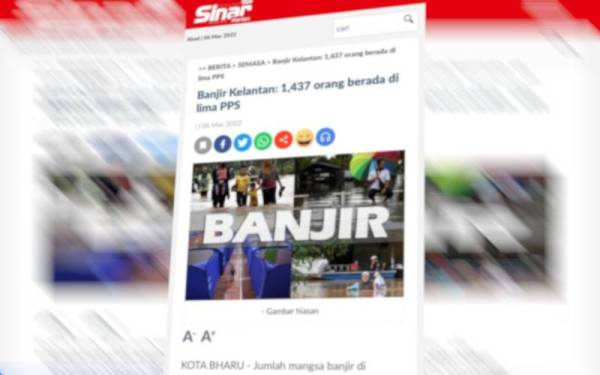 Laporan Sinar Harian pada Ahad.