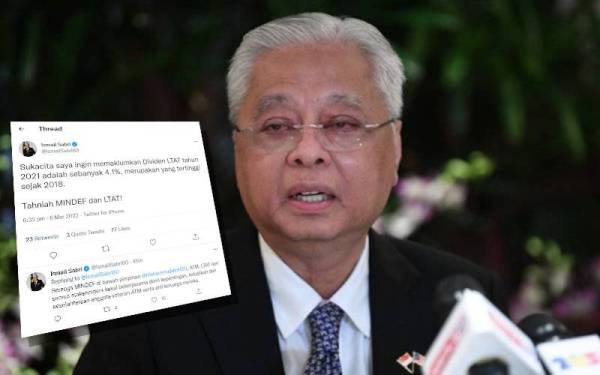 Tangkap layar laman Twitter Ismail pada Ahad.