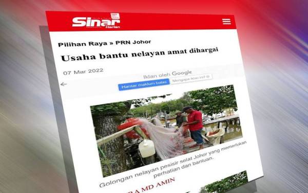 Laporan Sinar Harian pada Isnin.