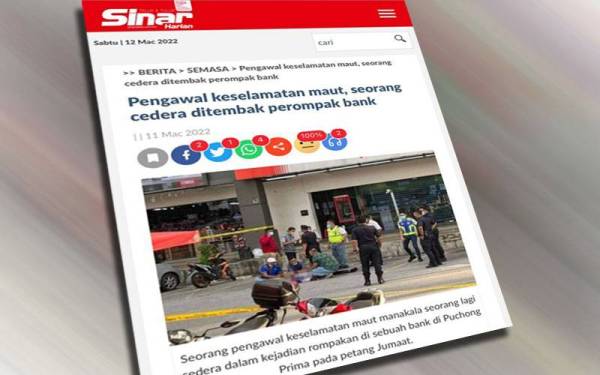 Laporan Sinar Harian pada Jumaat.
