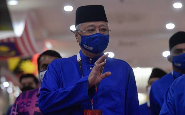  Ismail Sabri Yaakob ketika hadir pada hari keempat Perhimpunan Agung UMNO (PAU) 2021 di Pusat Dagangan Dunia Kuala Lumpur (WTCKL) hari ini. - Foto Bernama