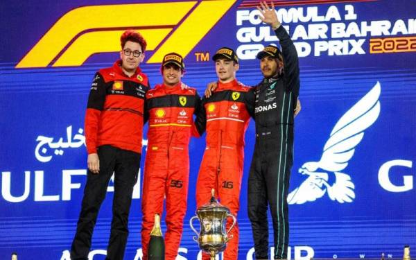 Leclerc, Sainz dan Hamilton dalam kelompok tiga terbaik di F1 GP Bahrain. - Foto FIA