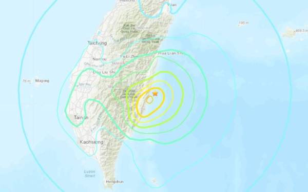 Gempa bumi sederhana berukuran 5.5 pada skala Richter berlaku di Taiwan pada 4.30 pagi tadi.