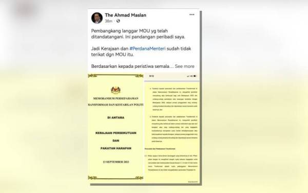 Tangkap layar pandangan Ahmad di Facebook