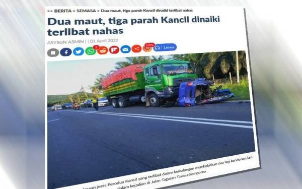 Laporan Sinar Harian pada Jumaat.