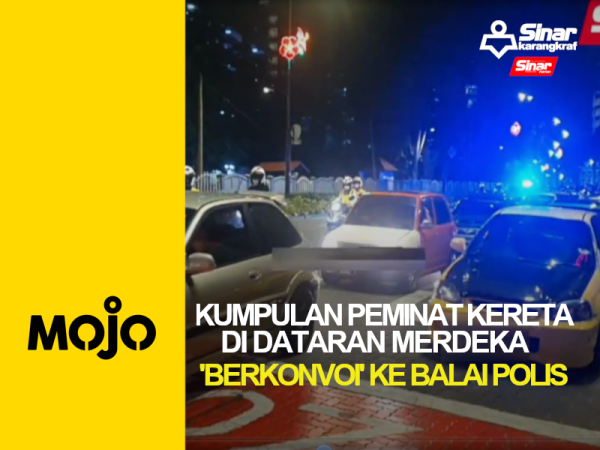 Kumpulan peminat kereta di Dataran Merdeka 'berkonvoi' ke balai polis