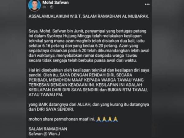 Gambar/ Facebook @Mohd Safwan