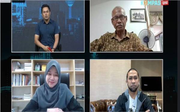 Dari atas kiri: Hanif, Musa, Fadhlina dan Yusuf ketika program Kompas Rasuah Busters bertajuk ‘Rasuah: Tak Peduli Halal Haram’ yang bersiaran secara langsung di semua platform Sinar Harian, pada Rabu.