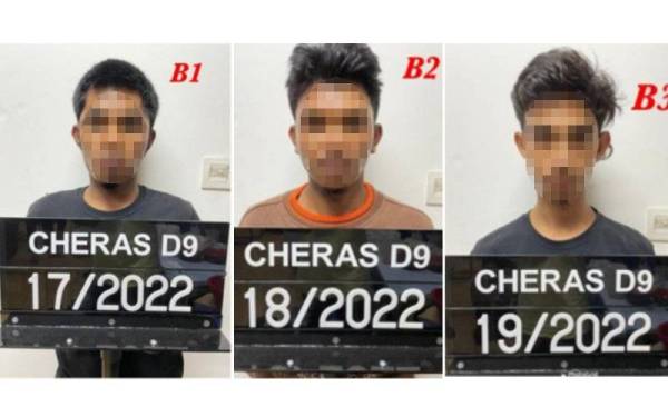 Tiga lelaki disyaki terlibat kes samun sebuah kedai serbaneka di Taman Leng Seng, Cheras berjaya ditahan.