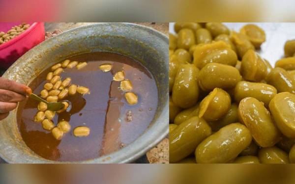 Kuih butir nako emas yang dijual Suri Wan Ali, 36, ketika ditemui Bernama di premis pembuatan kuihnya di Jalan Tok Hakim di sini. - Foto Bernama