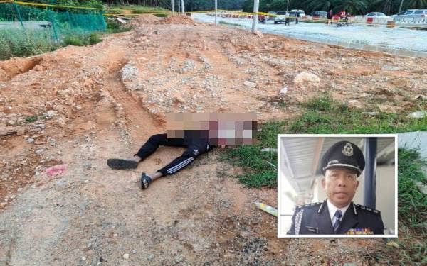 Mayat seorang lelaki ditemui dalam keadaan tangannya terikat di tepi Jalan Sepang-Salak pada Jumaat. (Gambar kecil: Wan Kamarul Azran.)