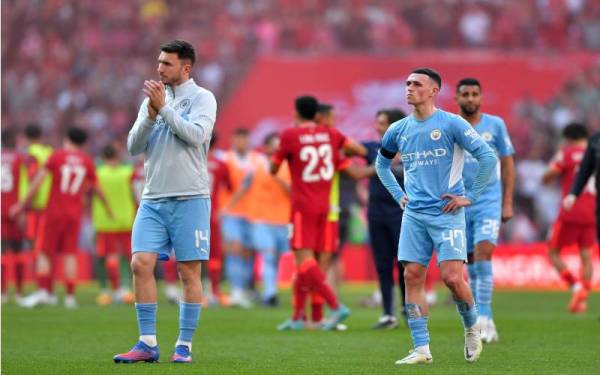 Pemain City kecewa dengan kekalahan berkenaan. - Foto EPA