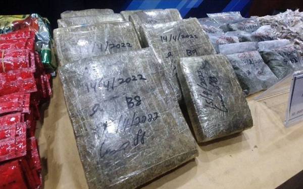 Antara dadah yang dirampas dalam Ops Gaston di sekitar Kuala Lumpur dan Selangor.