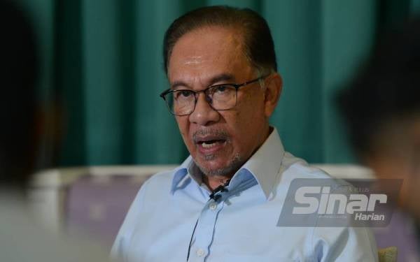 Wawancara bersama Anwar di Ibu Pejabat Parti Keadilan Rakyat (PKR),Bukit Gasing pada Isnin. - Foto Sinar Harian MOHD HALIM ABDUL WAHID.