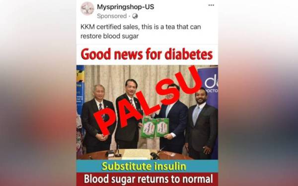 Sumber gambar daripada siaran di Facebook rasmi KKM pada Selasa