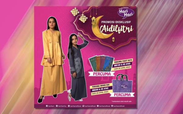Pusat Pakaian Hari-Harian menawarkan paket raya dan beg woven untuk pembelian RM100 dan RM200 dalam satu resit. - Foto MOHD HALIM ABDUL WAHID