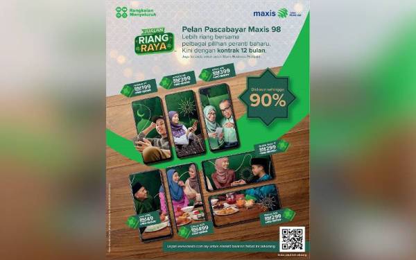 Pelan Pascabayar Maxis 98 diskaun sehingga 90 peratus untuk pelbagai pilihan peranti terkini