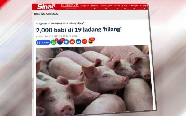 Laporan Sinar Harian pada 24 April lalu.