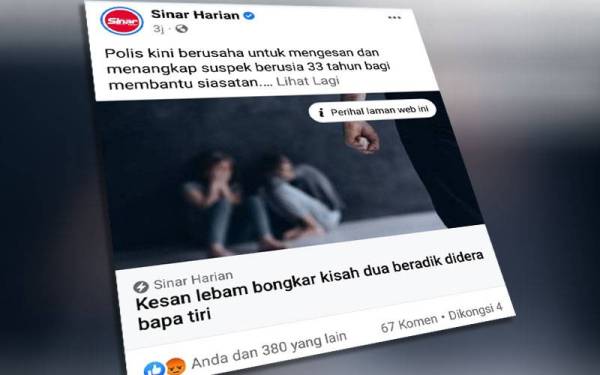 Laporan Sinar Harian Online pada Khamis.