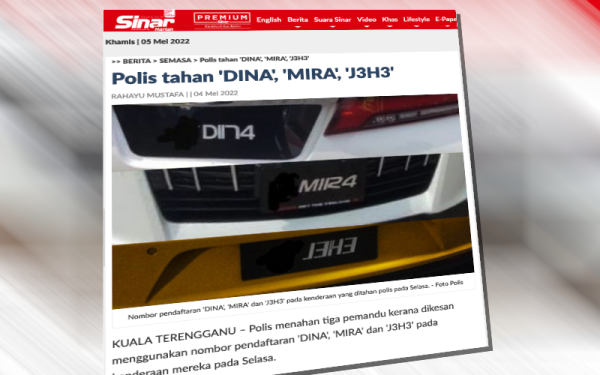 Laporan Sinar Harian pada Rabu.