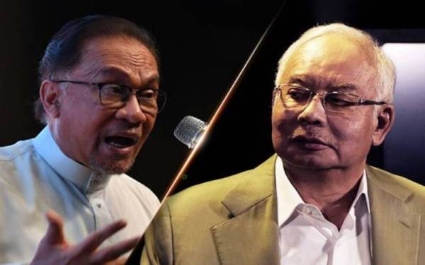 Debat antara Anwar (kiri) dan Najib ditetapkan pada 12 Mei. 