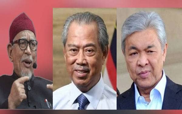 Untuk mengukuhkan MN, tiga parti iaitu UMNO, Pas dan Bersatu perlu berada dalam satu gabungan besar. Dari kiri: Presiden Pas, Tan Seri Abdul Hadi Awang, Presiden Bersatu, Tan Sri Muhyiddin Yassin; Presiden UMNO, Datuk Seri Dr Ahmad Zahid Hamidi.