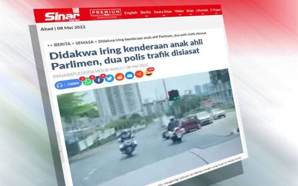Laporan Sinar Harian hari ini.