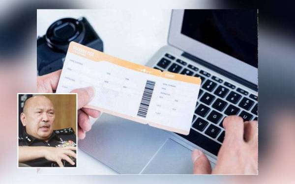 PDRM mengesan helah penipuan jualan tiket penerbangan dalam talian yang menawarkan harga lebih murah berbanding harga pasaran.(Gambar hiasan) - Foto 123RF, gambar kecil: Mohd Kamarudin