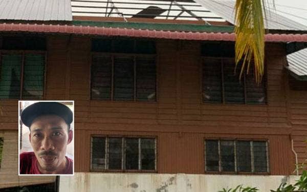 Keadaan bumbung sebuah rumah penduduk yang diterbangkan ribut di Jalan Masjid Baroh pada awal pagi Rabu. Gambar kecil: Md Fathi