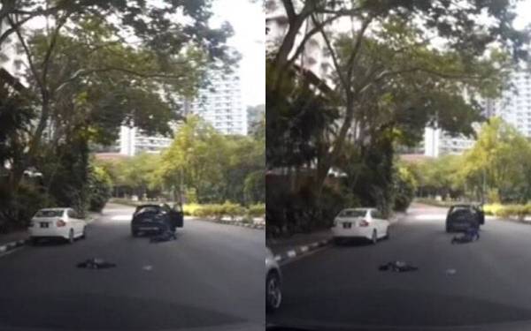 Suspek telah menendang cermin di bahagian penumpang hadapan kereta dan mengambil beg milik mangsa yang mengandungi komputer riba serta barangan peribadi lalu melarikan diri setelah menyedari kehadiran mangsa. FOTO: TikTok Janna Nick