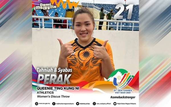 Queenie Ting meraih pingat perak Sukan SEA dengan mencatatkan rekod kebangsaan baharu. - Foto FB Majlis Sukan Negara
