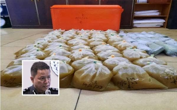 Polis merampas 70 bungkusan air ketum dalam serbuan di sebuah rumah di Bandar Mahkota Cheras, Kajang pada Khamis. Gambar kecil: Mohd Zaid