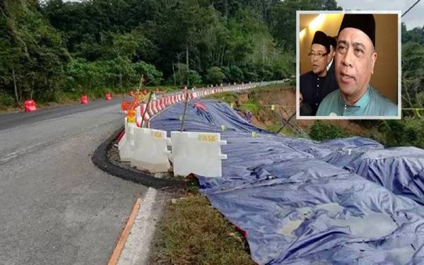 Laluan kerap berlaku kemalangan di Jalan Raya Timur Barat (JRTB) Gerik-Jeli turut akan dinaik taraf. Gambar Kecil : Saarani