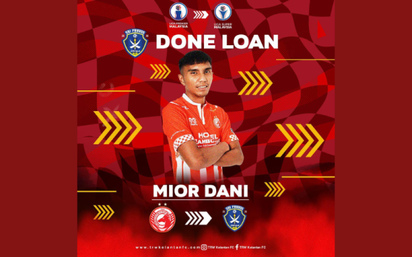 Kelantan FC meminjamkan Mior Dani ke Sri Pahang FC sehingga hujung musim ini. - Foto TRW Kelantan FC