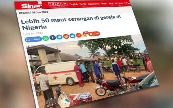 Laporan Sinar Harian pada Isnin.