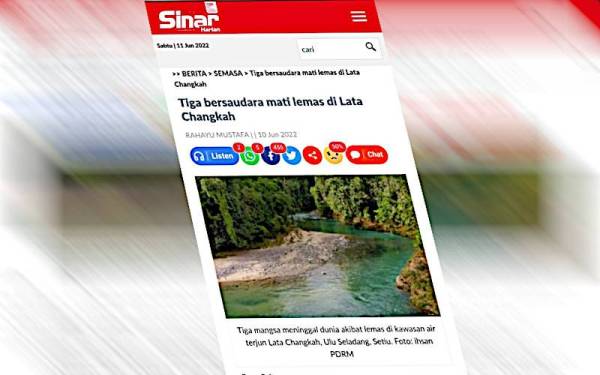 Laporan Sinar Harian pada Jumaat.