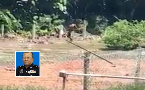 Paparan imej video tular terdapat seorang lelaki menceroboh dan lakukan khianat di kawasan tanah perkuburan Kampung Jaya Semanggol. Gambar kecil: Mazuki