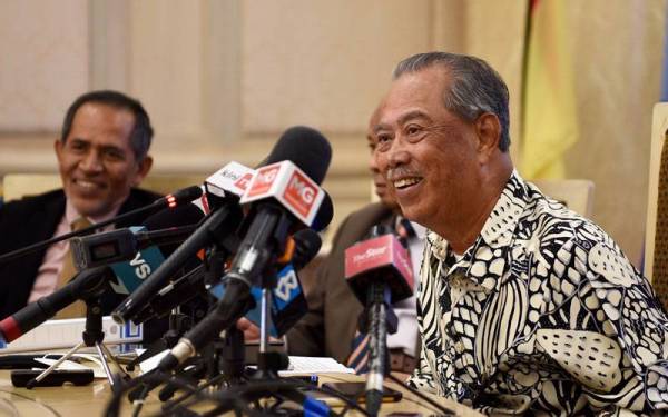 Muhyiddin ketika sidang media selepas mempengerusikan Mesyuarat MPN Bil. 6/2022 di Kementerian Kewangan hari ini. - Foto Bernama