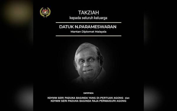 Seri Paduka berdua amat menghargai khidmat bakti, jasa serta pengorbanan mendiang kepada negara dan menyifatkan pemergian mendiang sebagai satu kehilangan besar kepada Wisma Putra. - Foto Facebook Istana Negara