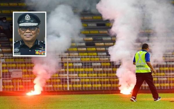 Penyokong diingatkan agar tidak membawa barangan terlarang termasuk suar ketika menyaksikan pertemuan antara Negeri Sembilan dan Sri Pahang FC di Stadium Tuanku Abdul Rahman di Paroi, Sabtu ini. (Gambar kecil) Ruslan Khalid