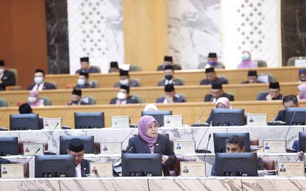 Khairin Nisa pada sidang pertama Dewan Undangan Negeri (DUN) ke-15 di Kota Iskandar pada Khamis.