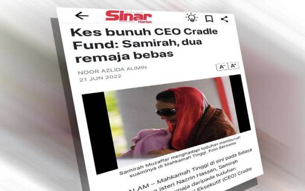 Laporan Sinar Harian pada 21 Jun lalu. 