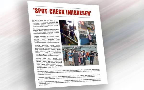 Mohd Shafiq melakukan lawatan mengejut di KIK Bangunan Sultan Iskandar Johor Bharu pada Sabtu lalu.