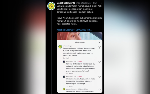 Tangkap layar ciapan LZS di Twitter pada Rabu.